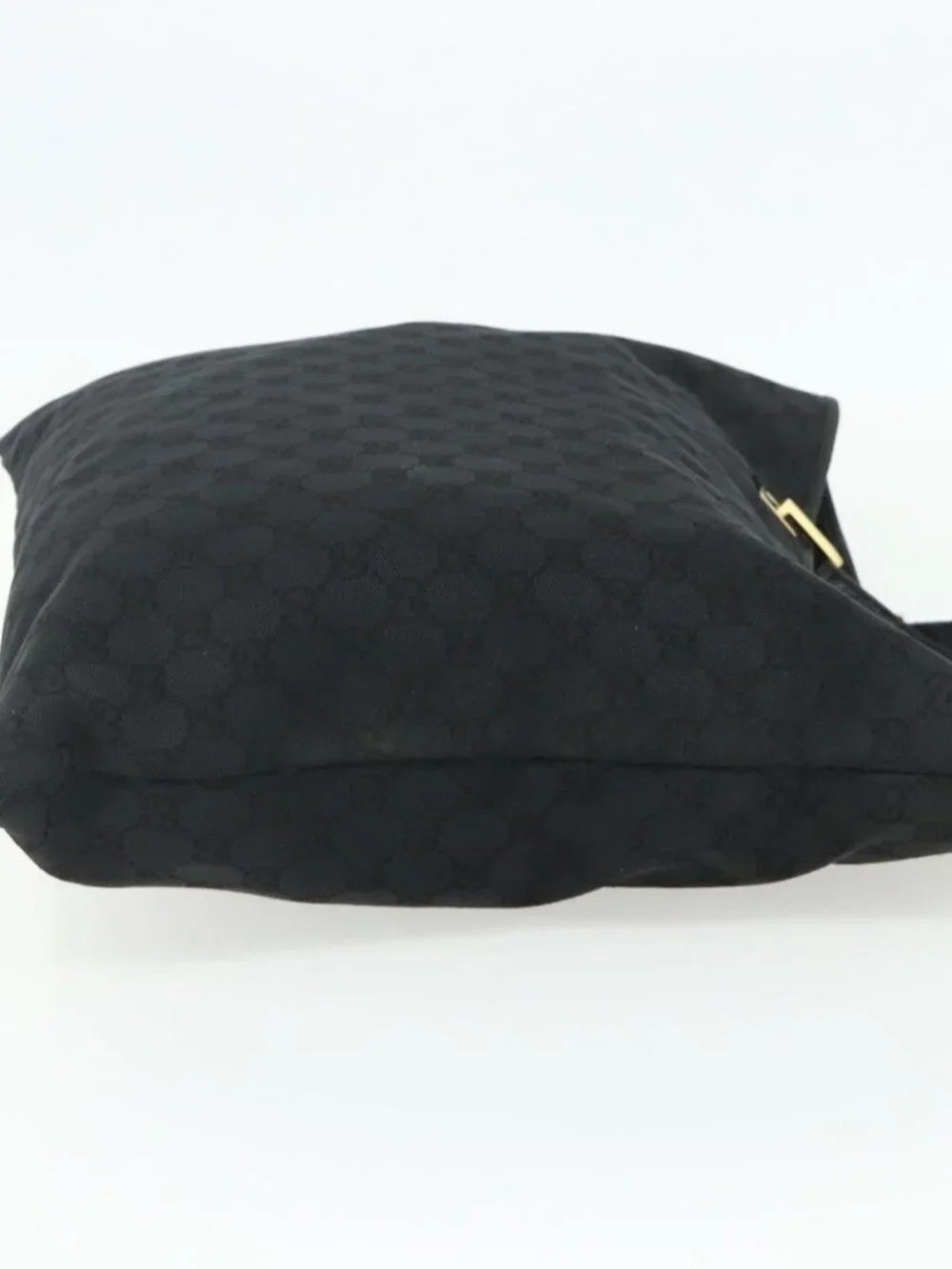 GUCCI GG Canvas Tote Bag Black Gold 002 1097 Auth ti3861